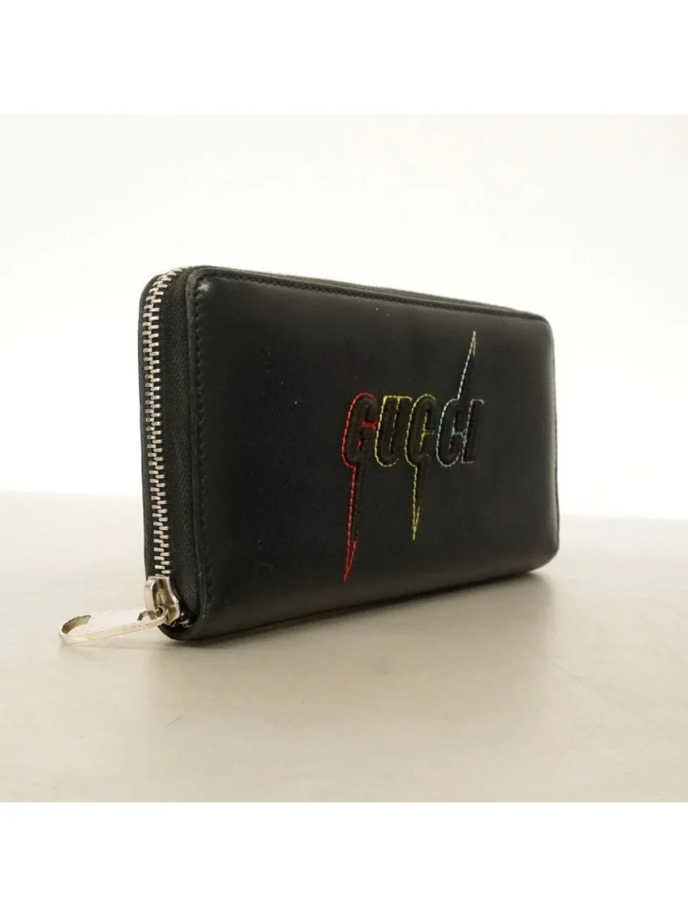 Gucci Wallet Blade Leather Black Silver